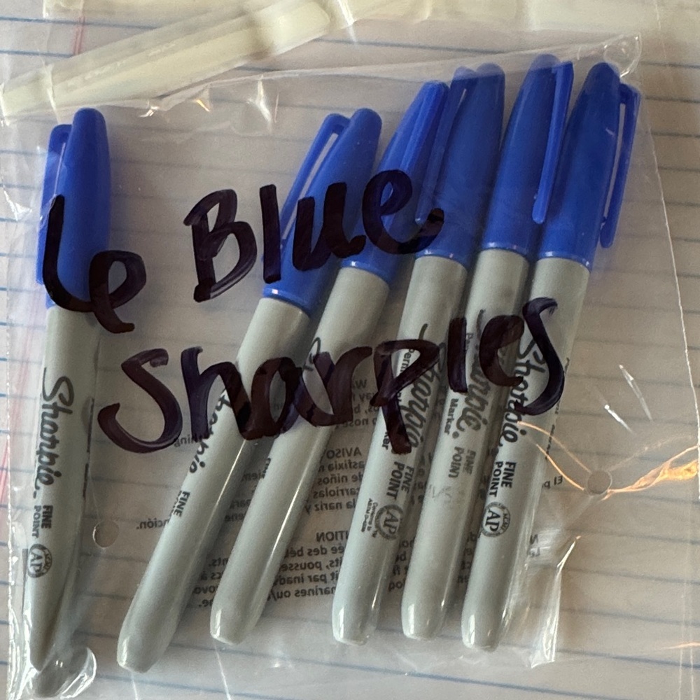 ★ Sharpie Fine Point Blue Permanent Markers Pack of 6
